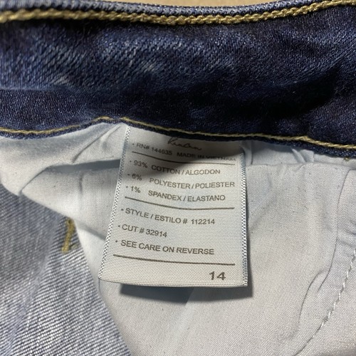 Kancan Button Fly Dark Wash Skinny Jeans Women 14 (33x29) Stretch Mid Rise - Picture 10 of 15