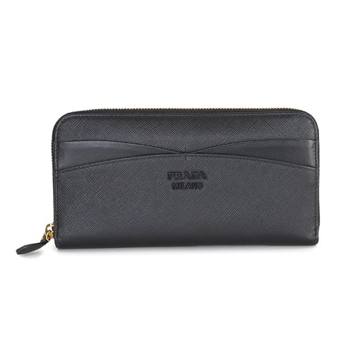 PRADA Zipped Around Long Wallet Saffiano Leather Black 1ML506 90291738 - Picture 1 of 9