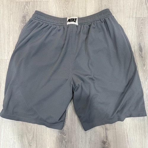 Nike Dri-Fit Athletic Shorts Men’s L Gray Black Mesh Training - Picture 2 of 6