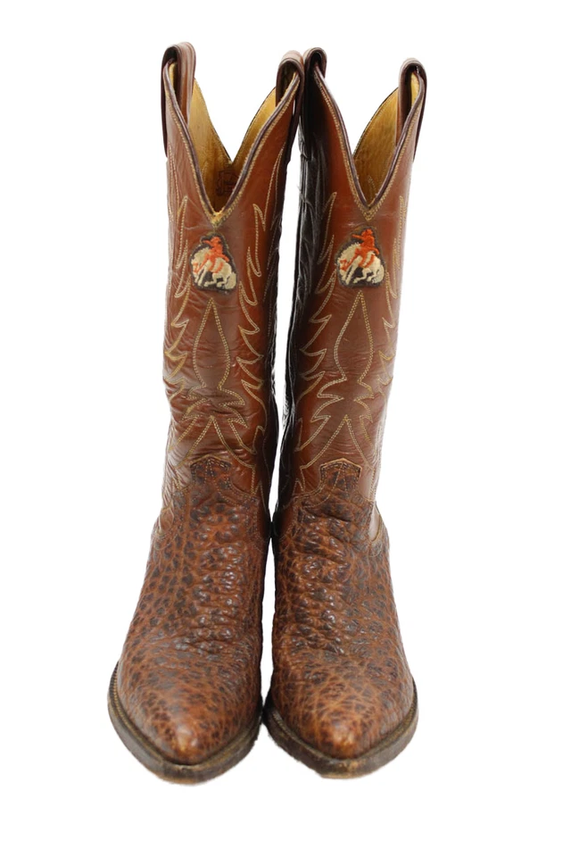 Женские кожаные сапоги Justin с вышитым заостренным носком в западном стиле коричневые размер 5,5 - Изображение 2 из 4