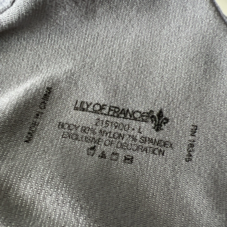 Sujetador Lily of France Mujer Grande Gris Nylon Pullover Acolchado Elastizado Camiseta Sujetador Foto 2 de 4