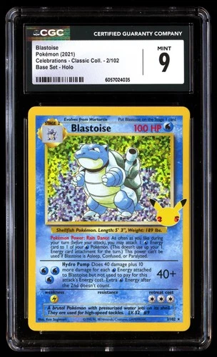 CGC 9 Blastoise 2/102 Pokémon Celebrations Classic . 2021 English