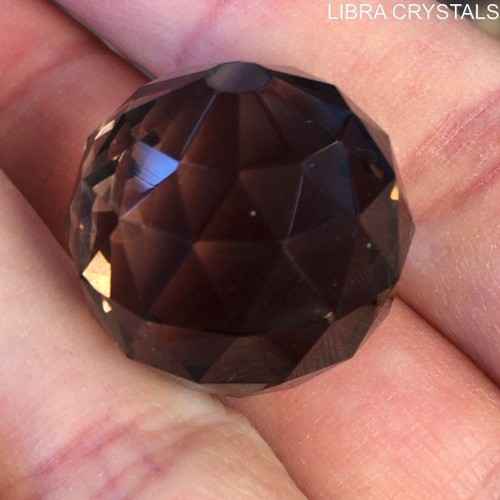 Shaman's Eye Suncatcher Gemstone Smoky Quartz Faceted Crystal Sphere - Picture 2 of 9