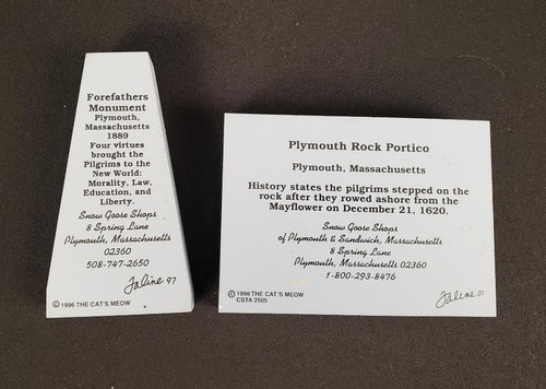 Cat's Meow Lot of 2 Shelf Sitter Plymouth Rock Portico & Forefathers Monument - Picture 4 of 7
