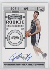 2019 Panini Contenders Ticket Photo Variation Quinndary Weatherspoon Rookie RC