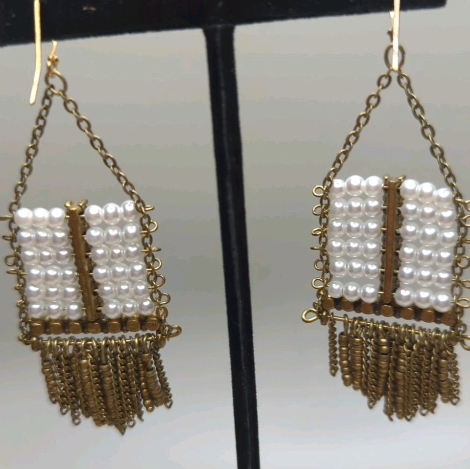 Pendientes colgantes Silpada K & R ábaco perlas de vidrio y cristales de Swarovski C44 Foto 3 de 4