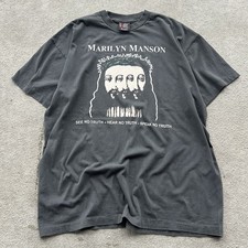 Vintage REPRINT Marilyn Manson 90s Believe Tour Black Giant tag XL T Shirt Faded