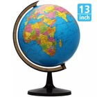 13'' World Globe Earth Ocean Rotating World Map Geography w/ Stand Desktop Large