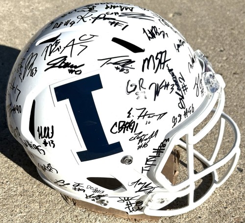 2025 ILLINOIS FIGHTING ILLINI Team SIGNED Full Size Helmet LUKE ALTMYER - Picture 1 of 10