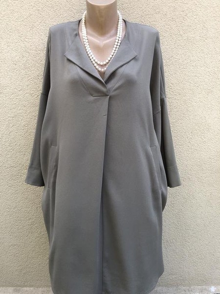 Women OSKA Dress Grey Triacetate 44 / XXL / 52