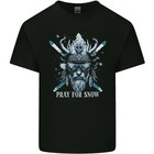 Pray For Snow Skiing Viking Ski Kids T-Shirt Childrens