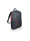 Port Designs Portland Urban Slim Padded Backpack for 15.6-Inch Laptops, Black/Re
