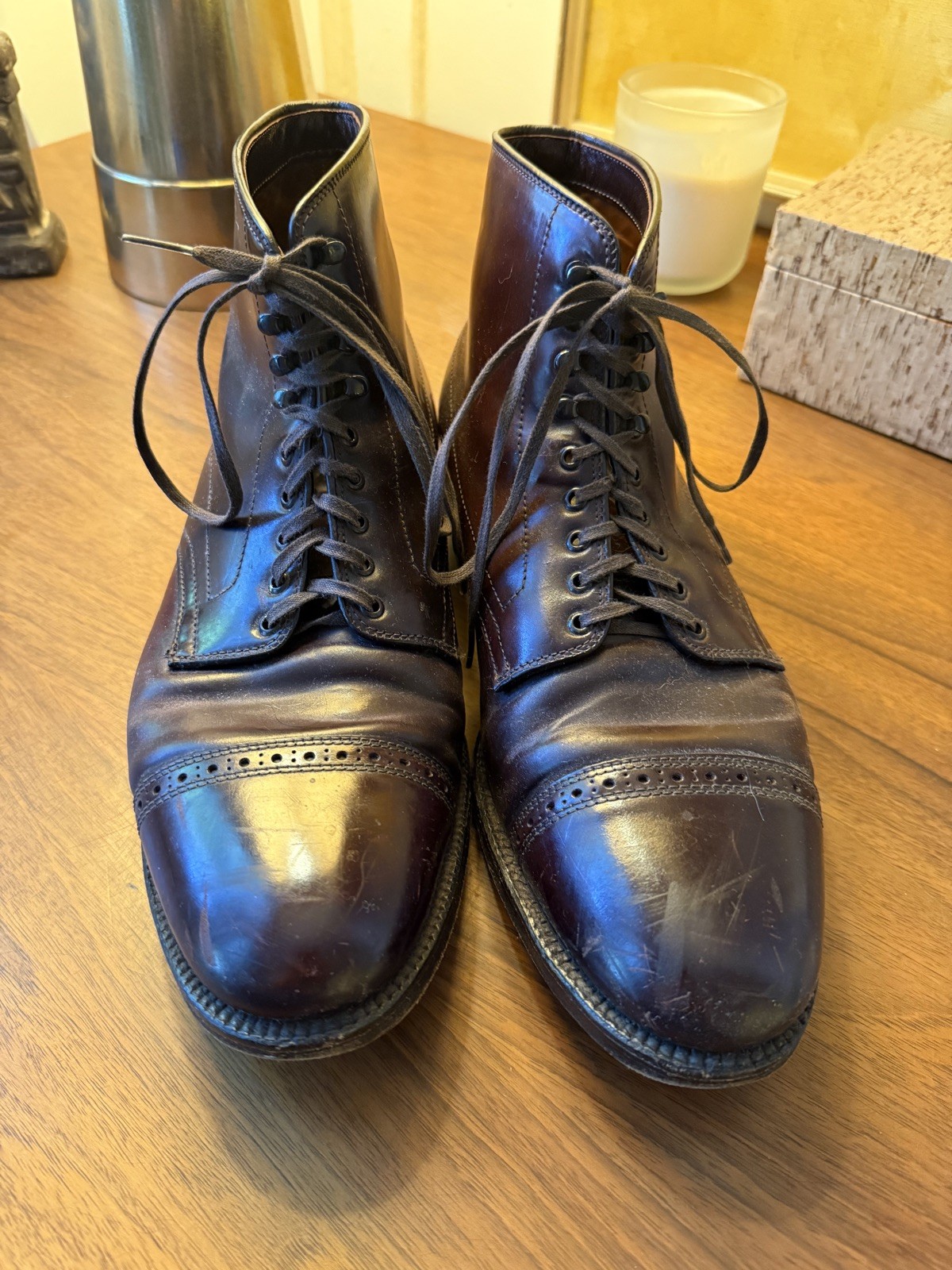 Alden 39628H Color 8 Shell Cordovan Perforated Cap Toe Boot