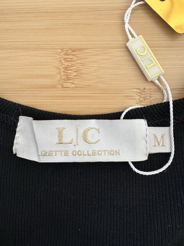 LC Lizette Collection Women Top Black Size M Long Sleeve rhinestone New NWT - Picture 5 of 6
