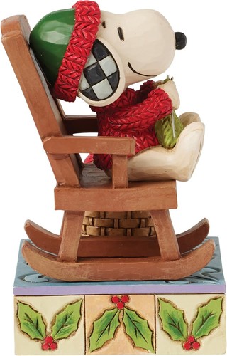 Peanuts by Jim Shore Snoopy im Schaukelstuhl stricken mit Woodstock Figur - Bild 6 von 7