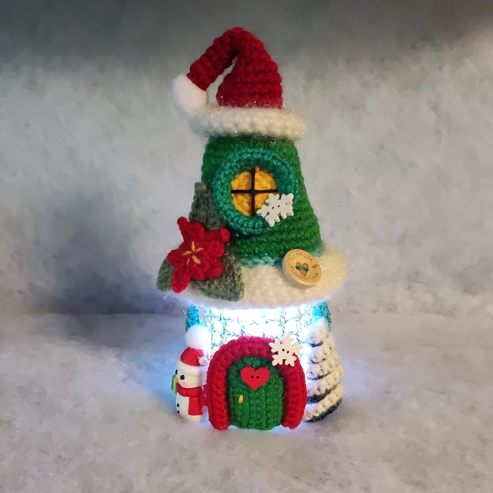 Wichtelhaus, Laterne, Weihnachten, gehäkelt, Handarbeit, neu, Unikat ❄️❄️❄️ - Bild 4 von 4