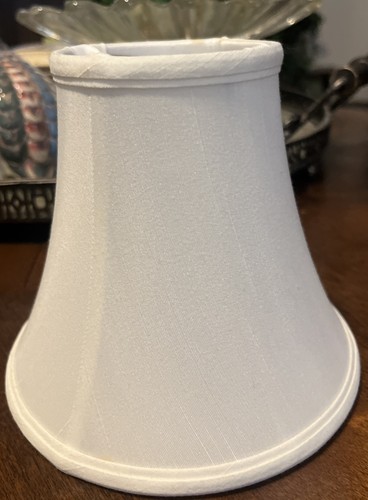 Ivory Cream Bell Fabric Lamp Shade 6 1/8” Wide Bottom 3” Wide Top 5” Tall H - Picture 1 of 4