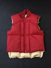 RARE 70s Vintage Ralph Lauren Western Wear Red Puffer Down Vest Size Medium