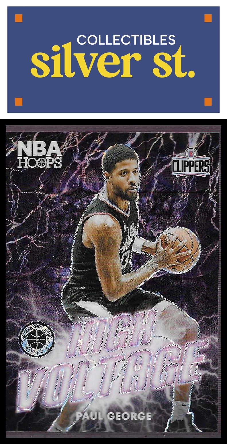 2023-24 Hoops Premium Stock #19 Paul George High Voltage Premium
