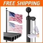 Elegantly Designed 20 FT Heavy Duty Black Flag Pole Kit for Home & Business