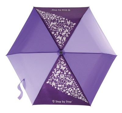 Step by Step Magic Rain Effect Umbrella Regenschirm Accessoire Purple Violett