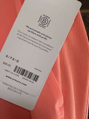 Athleta Women’s Brooklyn Ankle Pant Coral Orange Size 6T Tall NWT - Picture 3 of 15