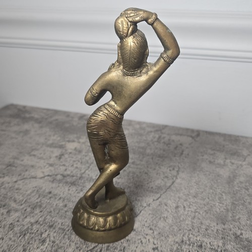 RARA antica statua vintage ottone dea indiana miniatura statuina boho femminile - Foto 7 di 20