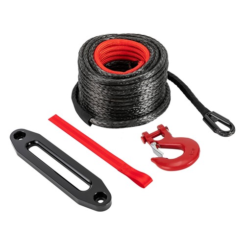 23809lb 92ft 1/2" Synthetic Winch Cable Winch Rope W/ Hook fit Atv, Suv - Picture 7 of 16