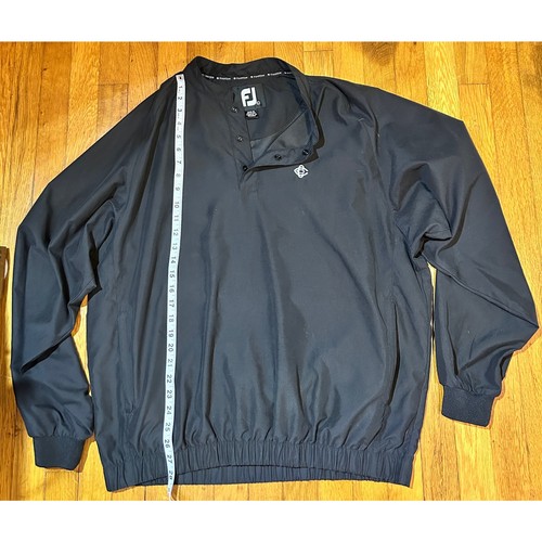 FootJoy Men's Sz Large Black Windbreaker 1/4 snap Pullover Rain Golf Performance - Picture 6 of 7