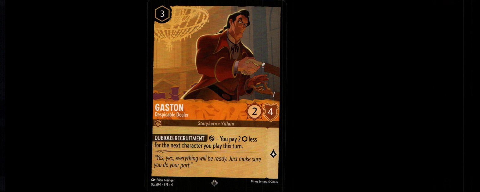 Gaston - Despicable Dealer 10/204 Super Rare Ursula's Return Lorcana Near Mint
