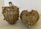 Set of 2 Hanging Potpourri Ornaments- Heart & Apple