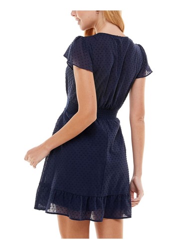 CITY STUDIO Womens Flutter Sleeve Short Fit + Flare Dress - Picture 10 of 14