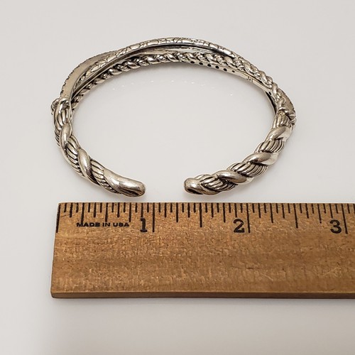 John Hardy JAI Sterlingsilber Krokodil CZ Bypass Highway Scharnier Manschette Armband - Bild 6 von 12