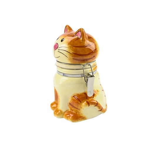 Hand Painted Hinged Jar, Storage Container, Sitting Pretty Cat - Picture 5 of 8