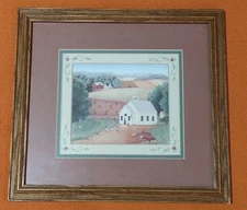 Colleen Eubanks Prairie School Yard Farm Framed Print 9.5" x 10"