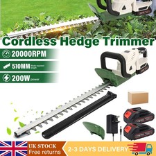 21V Brushless Cordless Hedge Trimmer Branch Cutter Tool with 2 Battery & Charger