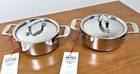 All Clad Stainless Steel (2) 1/2 Quart Cocottes with Lids New With Tags