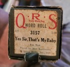 Antique Piano Roll Q.R.S. 3157 Yes Sir Thats My Baby By Kortlander, Fox Trot