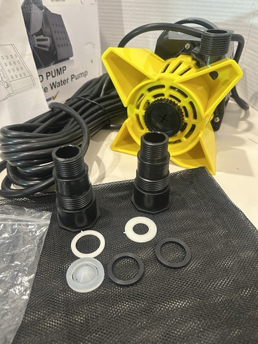 QIOMALA Teichpumpe, 3500 GPH 200 W Tauchpumpe Wasserpumpe mit 2 Schlauchadaptern - Bild 8 von 13