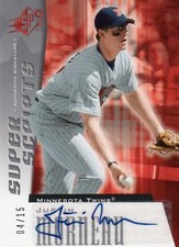 2005 U.D. SPX SUPER SCRIPTS JUSTIN MORNEAU AUTO 4/15