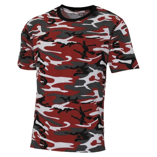 Rot Camouflage heißes Wetter 100 % Baumwolle Kurzarm T-Shirt RN # 40191 Größe XL  - Bild 1 von 5