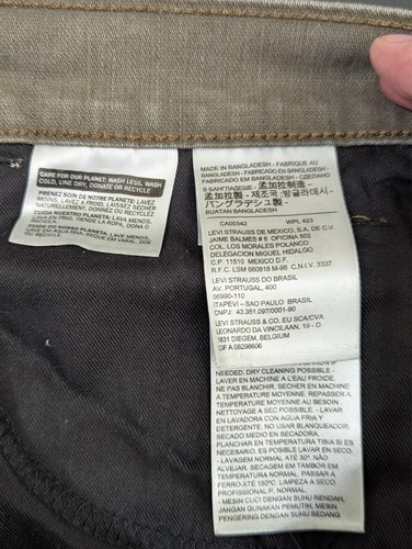 Jean homme Levi's 511 denim ciré 32x30 (convient à 32x30) gris avec un peu de vert - Photo 6/10