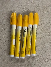 Lot of 5 Sharpie Water-Based Poster Paint Marker Fine Point Yellow New