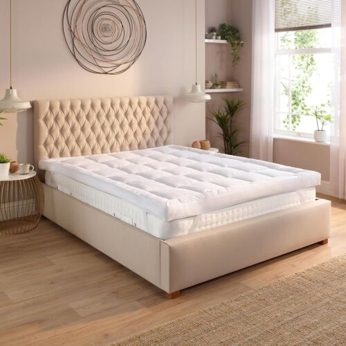 Hotel Quality 1000 GSM Mattress Topper 10cm/4Inch Deep Topper Single Double King - Picture 10 of 37