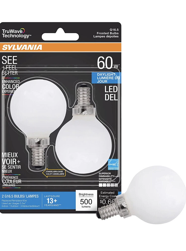NEW Sylvania LED TruWave Natural Series D cor G16.5 Light Bulb 60W Equivalent