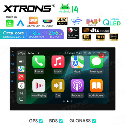 7" Android 14 Qualcomm 8Core 8+256GB Car Stereo GPS SatNav Radio DTS 4K WiFi USB - Picture 13 of 17