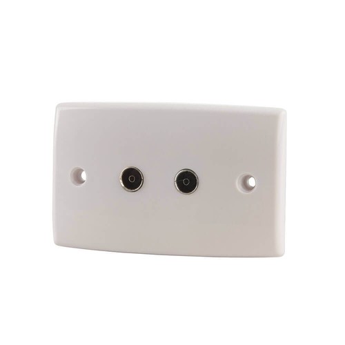 Wall Plate With 2 Pal Socket TV And FM Standard Power Point Size High Quality - 第 1/1 張圖片