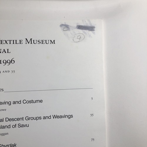 The Textile Museum Journal 1995 - 1996 Vol 34 35 Inca Savu Kyrgyzstan Laos - Foto 4 di 11