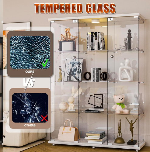 Glasvitrine Kuriositätenschränke Vintage Vitrine Trophäe Antik Vitrine 4 Einlegeböden - Bild 74 von 97