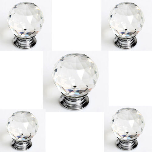 10 Stck. 30 mm Diamantform Kristall Glas Knopf Schrank Schrank Schublade Ziehgriff - Bild 1 von 6